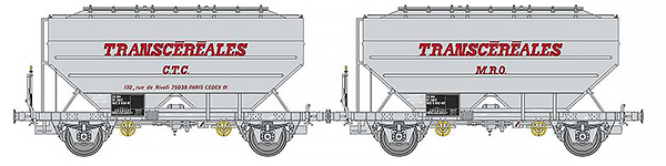 REE Modeles WB-559 - Set of 2 French Grain wagons TRANSCEREALES CTC et MRO Era IV